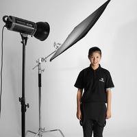 75*90cm Noir Réfléchissant Diffuseur Tissu En Acier Inoxydable Cadre Drapeau Cadre C Stand pour Caméra Photo Studio Équipement Accessoire