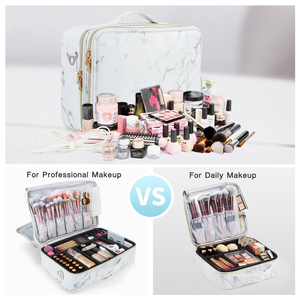 Professional <b>Makeup</b> Bag Travel <b>Makeup</b> Organizer <b>Case</b> Portable Make up Artist Bags with Brush Holder Adjustable Dividers - Product Image 3
