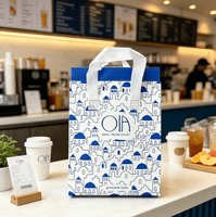 Op maat bedrukte, geïsoleerde koeltas van non-woven materiaal, thermische lunchtas voor bubble tea, koffieshop, afhaalmaaltijden en drankenbezorging.