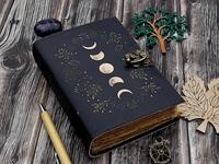 Journal intime en cuir Vintage fait à la main fournitures de sorcellerie Antique cahier Wiccan Journal croissant de lune carnet de croquis A5 A3 A6 tailles
