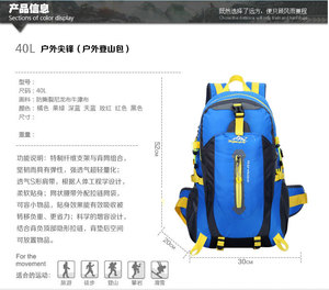 Custom Large Capacity Detachable Strap School <b>Backpack</b> Comfortable Outdoor Camping Hiking Mountaineering Bag Nylon - Product Image 2