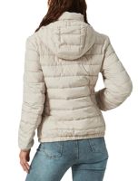 Doudoune matelassée légère pour femme à manches longues avec col montant et capuche amovible – Veste décontractée pour le quotidien