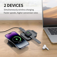 Pabrik OEM pengisi daya nirkabel 3 in 1 dapat dilipat pengisian daya nirkabel 15W pengisi daya cepat untuk iPhone Samsung IWatch jam tangan pintar
