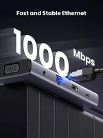 Hub USB-C UGREEN CM498 10-en-1 avec HDMI 4K et VGA double moniteur, Ethernet 1 Gbps, PD 100 W, 3 ports USB 3.0 et prise audio 3,5 mm