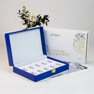 In Stock Oem Luxury Wood Leather Gift Cosmetics Box 5ml 7ml 10ml Meso Vitamin c Face Serum Bottle Packaging Box For Beauty Salon