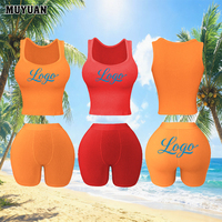 Ensemble deux pièces personnalisé pour femme : débardeur en coton et spandex et short taille haute, idéal pour le sport et les loisirs estivaux