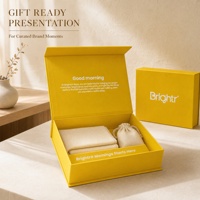 Petite Boîte Cadeau Magnétique de Luxe Jaune en Carton, Personnalisable avec Logo, Vente Chaude