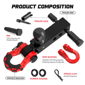 Ambull phổ biến giá thấp xe phía sau Trailer thép <span class=keywords><strong>Tow</strong></span> <span class=keywords><strong>Hook</strong></span> 18t phục hồi Hitch Receiver với Bow còng <span class=keywords><strong>Tow</strong></span> D-Ring - Product Image 2