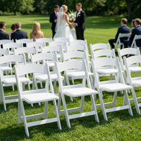 Chaises pliantes en résine blanche rembourrées souples pour adultes, empilables, idéales pour mariages, fêtes et événements – Meilleures ventes