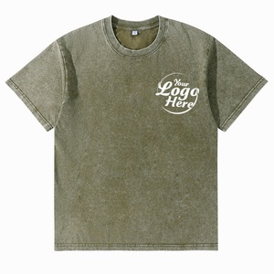 Camiseta de Algodón Grueso de 230g al Mejor Precio, Estilo Vintage Lavado, Camiseta Casual de Manga Corta para Hombre - Product Image 2