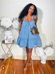 Abito Casual in <span class=keywords><strong>Jeans</strong></span> Africano 2025, Gonna Corta in Denim da <span class=keywords><strong>Donna</strong></span>, Vestiti in <span class=keywords><strong>Jeans</strong></span> Slim per Donne - Product Image 3