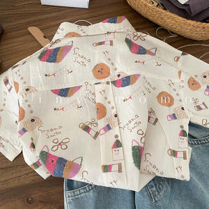 Chemise à manches courtes pour garçons é<span class=keywords><strong>t</strong></span>é 2026, nouvelle collection légère avec imprimé dessin animé, polyvalente et élégante, hauts tendance pour garçons - Product Image 3