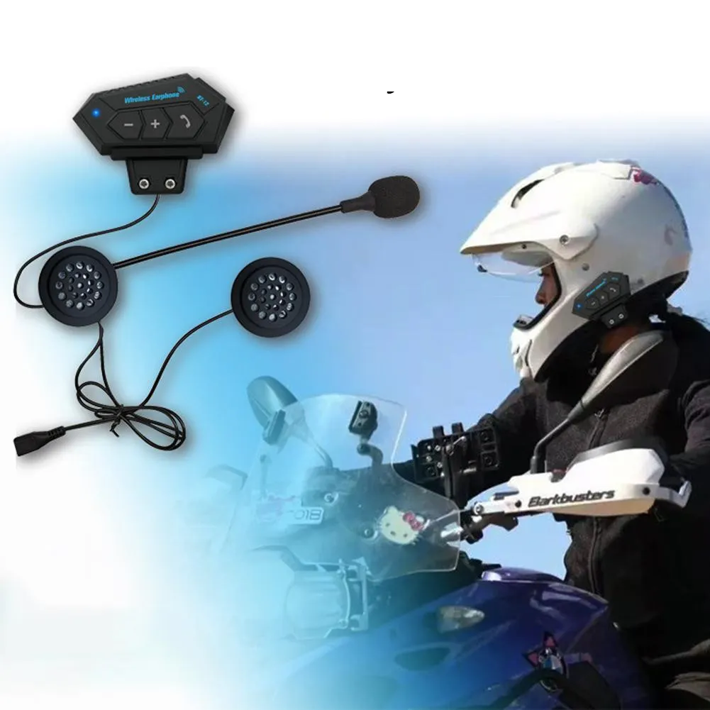 SY24 Headphone helm sepeda Motor nirkabel, Headphone sepeda Motor, Earphone Stereo Handsfree dengan Speaker, pengurang kebisingan interkom