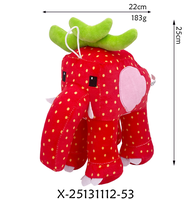 Nouvelle Peluche Megan Steal a Brainrot Esok Sekolah Sammy Jandel Éléphant Fraise, Mignonne Poupée en Peluche Jouet Cadeau
