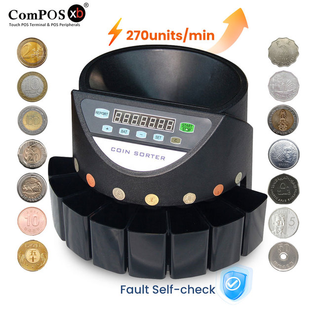 CS550 for Euro Philippine Mexico and Other Countries Coins Automatic Electronic Coin Counter Coin Counting Money Count Machine