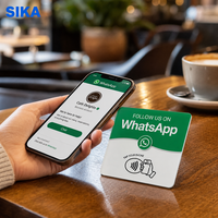 Carte NFC WhatsApp pour avis clients, usage hôtelier, étanche, réinscriptible, puce NTAG215, autocollant en acrylique avec menu personnalisé