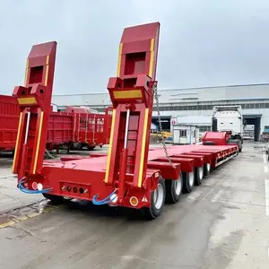 Brand New Made In China 5 Axles 100 Ton Gooseneck Heavy Duty Machine Equipment Transport Truck Semi Lowboy Dolly Trailer