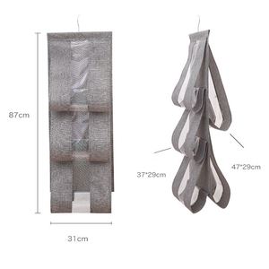 Folding Clear Hanging Purse Handbag Organizer Space-Saving Bag Collection Storage Holder for <b>Wardrobe</b> Closet - Product Image 2
