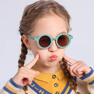 Occhiali da sole flessibili per bambini di alta qualità logo personalizzato occhiali da sole rotondi polarizzati in silicone per bambini