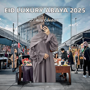 2025 Sharut Eid luxe modeste Robe pour femmes dubaï islamique élégant Kimono Robe à la main noir Nida Abaya respirant automne - Product Image 2