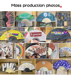 Personalizzato fai da te 23cm ventilatore pieghevole portatile bianco in legno bianco bianco dipinto a mano muro segno artigianato legno - Product Image 6