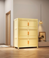 Armoire en plastique pliable empilable moderne, organisateur de rangement multifonctionnel pour la maison