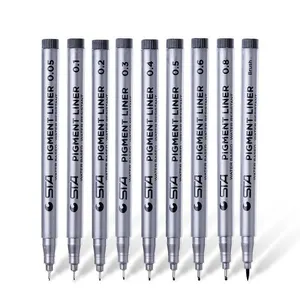 STA 8050 - black colour water based water resistant sketch pen and signature micro needle pen