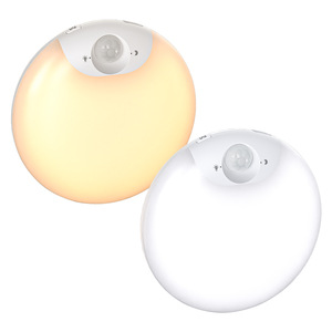 Veilleuse LED intelligente ronde avec capteur, rechargeable par USB, pour chevet, maison, toilettes, couloir, armoire - Product Image 2