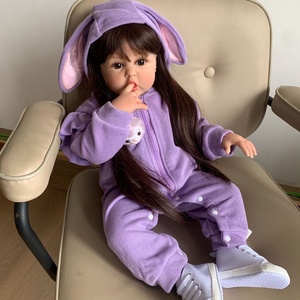 Poupée Bébé Reborn en Silicone de 24 Pouces, Corps en Tissu, Grande Taille, Aspect Réaliste, Poupée Nouveau-né en Silicone - Product Image 5