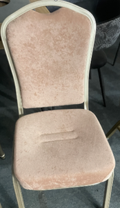custom restaurant furniture Modern Pink Velvet Hotel <b>Chair</b> With Metal Frame Solid Back <b>Stackable</b> Indoor Commercial Furniture - Product Image 5