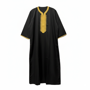 Abaya Aman à manches longues 1 pièce, Jubba Thobe, Kaftan pour hommes, <span class=keywords><strong>Djellaba</strong></span>, Robe de prière islamique, style Maroc, Arabie Saoudite, XXL, Polyester, Thawb - Product Image 5