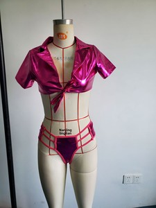 Lingerie sexy deux pièces en tissu Dobby Spandex ajouré, style européen et américain, très demandée pour le commerce international - Product Image 4