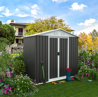 Abri de jardin spacieux 6*4FT pour articles ménagers, outils de jardin et décorations saisonnières avec revêtement résistant aux intempéries – Abri à outils pour jardin