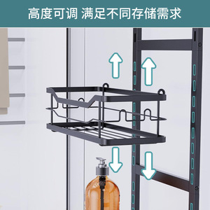 Étagère de rangement pour salle de bain, organisateur mural à 3 niveaux, étagère réglable pour produits de soins personnels, noir - Product Image 4