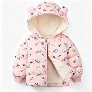 Vêtement d'extérieur chaud pour enfants unisexe, en coton imprimé à capuche, pour garçons et filles - Product Image 2