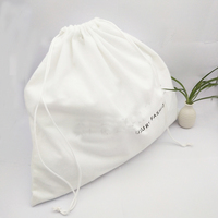 Sacs à cordon en coton brossé imprimés avec propre logo personnalisé Sacs à poussière en coton à cordon