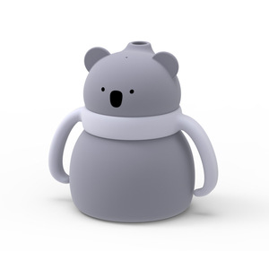 Gobelet à collation pour bébé avec double poignée, en silicone, avec paille intégrée pour l'eau et des motifs animaux, pour l'alimentation et la boisson, durable - Product Image 3