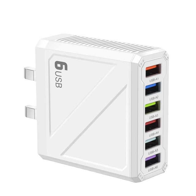3.1A 6-Port USB Wall Charger with Fast Charging QC3.0 15W Output Foldable Design for for for Mobile Phones