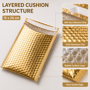 Pochette d'expédition matelassée métallique personnalisée pour bijoux – Emballage <span class=keywords><strong>de</strong></span> livraison avec <span class=keywords><strong>extraction</strong></span> <span class=keywords><strong>de</strong></span> phrasés clés - Product Image 6