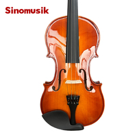 La Chine a fait Sinomusik Bonne qualité Pulvérisation rouge brun Purfling Solid housle Violon avec étui, instruments à cordes d'archet