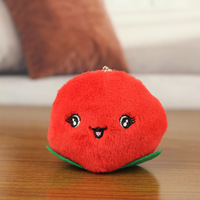 Porte-clés poupée pêche colorée en peluche de 8 cm, rembourrée en coton PP, jouet doux et mignon en forme de fruit, breloque de sac, cadeau pour enfants, vente en gros