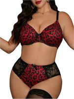 Ensemble de lingerie en dentelle florale à armatures pour femmes grandes tailles WDIRARA
