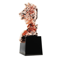 Nouveau nordique Lion métal trophée Statue élégant bureau ou décor à la maison Sculpture ornements en métal