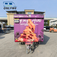 Onlywe Remorque de concession mobile tout équipée avec cuisine complète, pour café, pizza, chariot à glaces et petit camion de restauration, également utilisable comme bar mobile