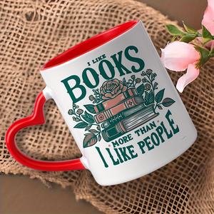 Taza <span class=keywords><strong>de</strong></span> café <span class=keywords><strong>de</strong></span> cerámica <span class=keywords><strong>de</strong></span> 11 Oz <span class=keywords><strong>de</strong></span> la marca Diytree con cita "I Love Books More Than Just One" y mango en forma <span class=keywords><strong>de</strong></span> corazón para escritores - Product Image 4