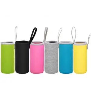 Hot Selling Neoprene Insulated Water Bottle Cover Water Glass Bottle Sleeve Holder Cover With Strap