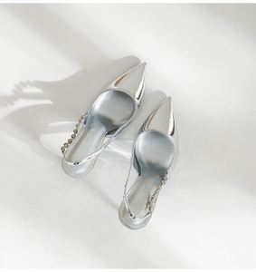 Sandalias Elegantes Plateadas de Tacón Alto Stiletto para Mujer, Lujosas, Cómodas, Antideslizantes, Moda 2025, Sandalias de Vestir para Dama - Product Image 3