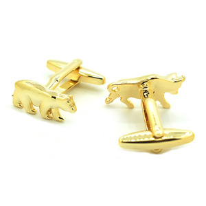 Atacado Abotoaduras Banhadas a Ouro com Design de Touro e Urso, Personalizadas, Acessório de Moda Masculino para Terno e Camisa, Joia Moderna para Casamento e Smoking - Product Image 6