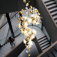 Lustre LED de luxe pour plafond, design moderne pour villa, escalier, duplex, luminaire creux et éclairage de lustre