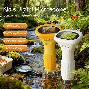 Oem/ODM 372 xách tay 2MP xách tay trẻ em Kính hiển vi Máy Ảnh 8 cái LED cầm tay mini Kính hiển vi với 2inch IPS Màn hình LCD - Product Image 1
